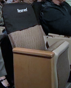 vacant reserved seat at key-note address Oct. 4th 2011 at Apple Inc.
